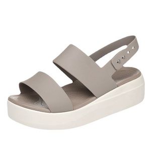 Crocs Brooklyn Grey Wedge Sandals